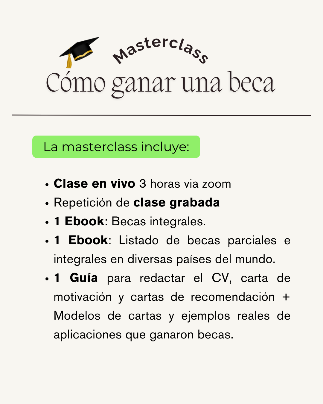 Masterclass: Cómo ganar una beca